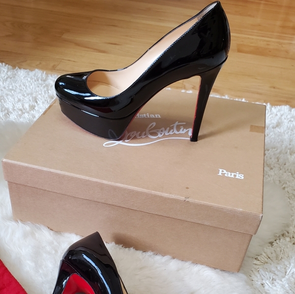 Christian Louboutin bianca patent platform pumps